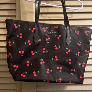 Kate Spade Cherry Print Black Tote